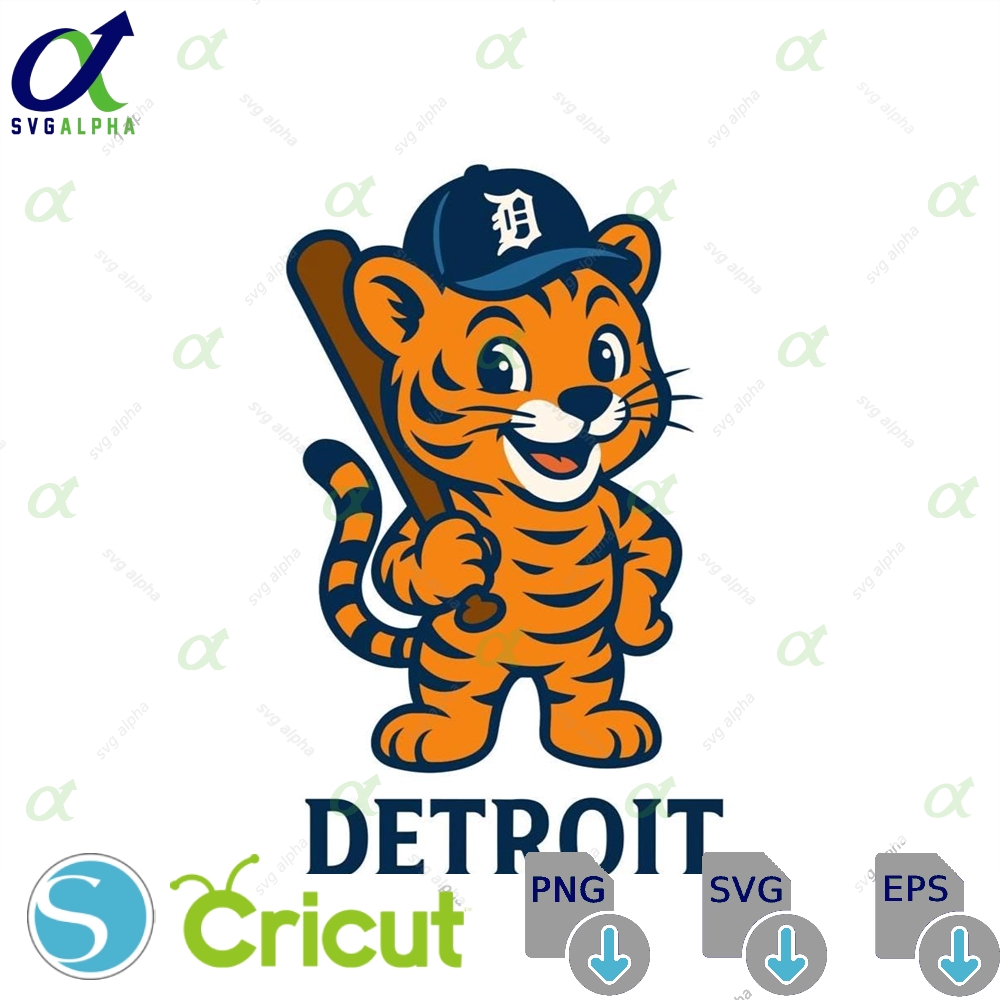Baby Tigerdetroit Baseball-inspired Tiger Design Retro Sports Graphic Png For T-shirts Sublimation